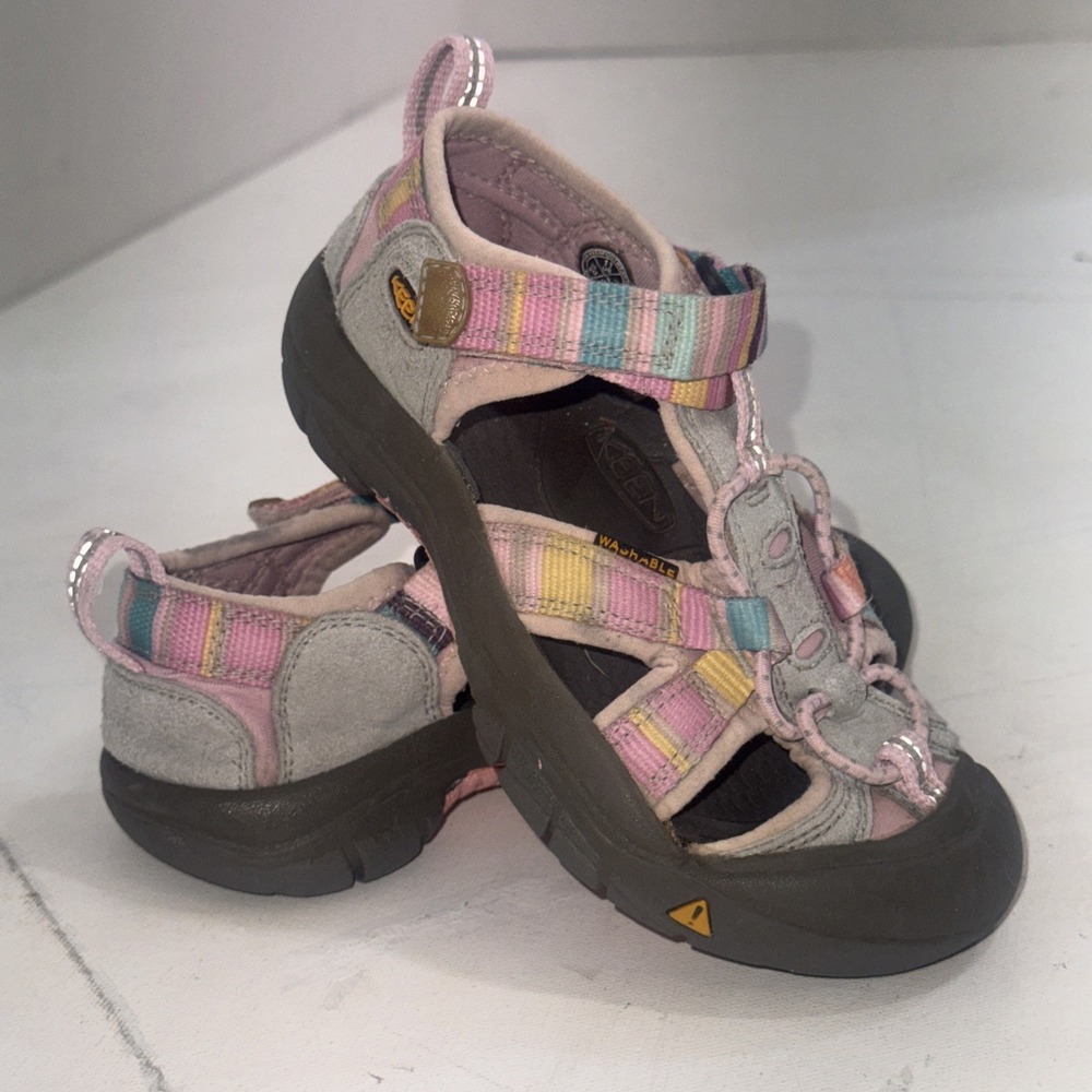 KEEN Youth Venice H2 Sandals Pink Blue Striped Water Shoes Size 11 US Toddler